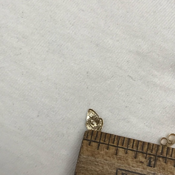 Antique 14k Gold Stud Drop Fire Opal Earrings - Picture 10 of 10